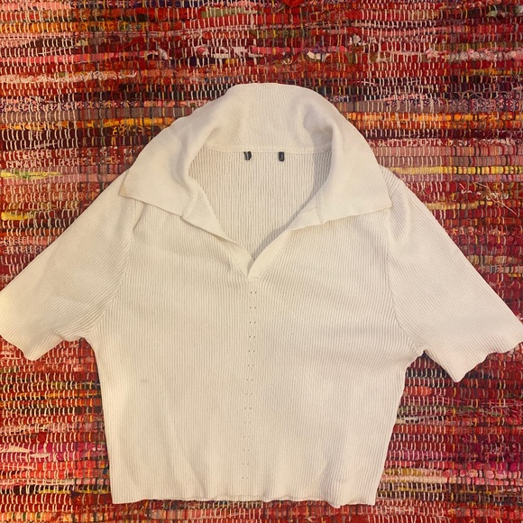 White Collared Crop Top - Picture 1 of 1